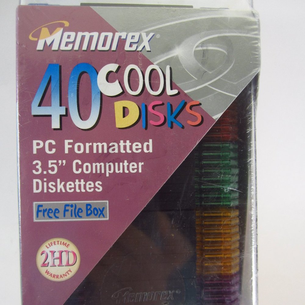 Memorex Cool 40 Disks PC Formatted 3.5" Computer Diskette - New